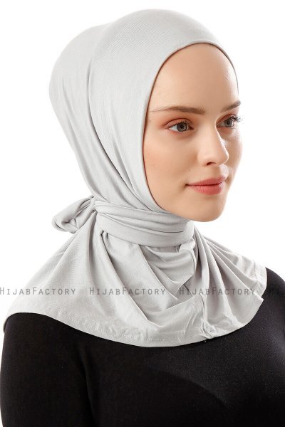 Sportif Plain - Hijab Pratique Viscose Gris Clair