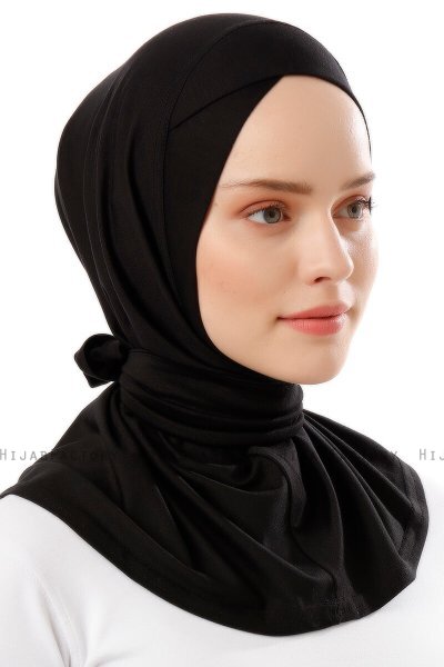Sportif Cross - Hijab Pratique Viscose Noir & Gris Clair