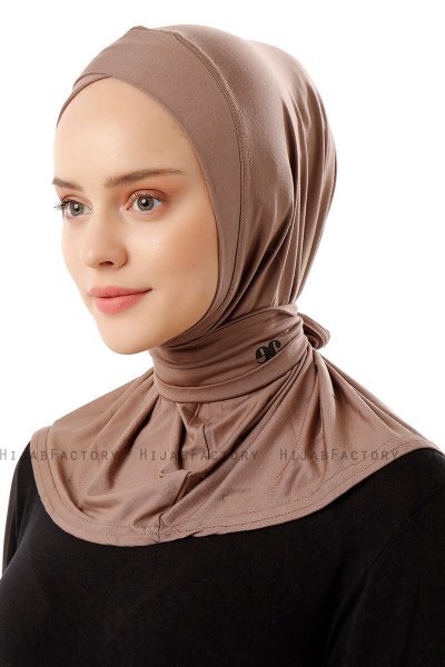 Sportif Cross - Hijab Pratique Viscose Taupe Foncé