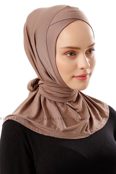 Sportif Cross - Hijab Pratique Viscose Taupe Foncé