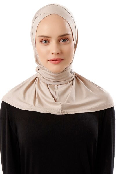 Sportif Cross - Hijab Pratique Viscose Taupe Clair
