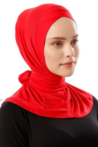 Sportif Cross - Hijab Pratique Viscose Rouge