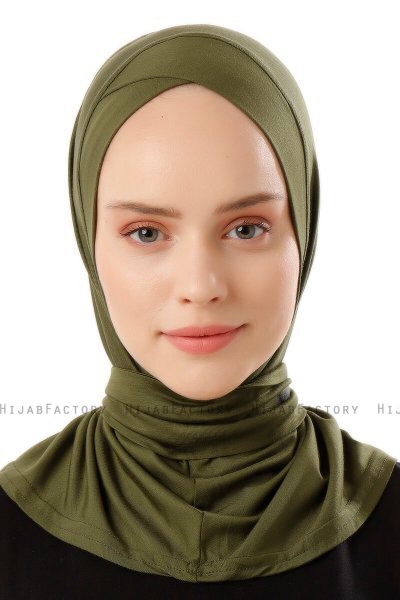 Sportif Cross - Hijab Pratique Viscose Kaki