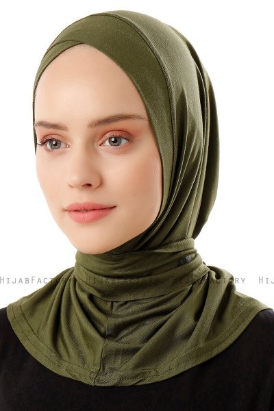 Sportif Cross - Hijab Pratique Viscose Kaki