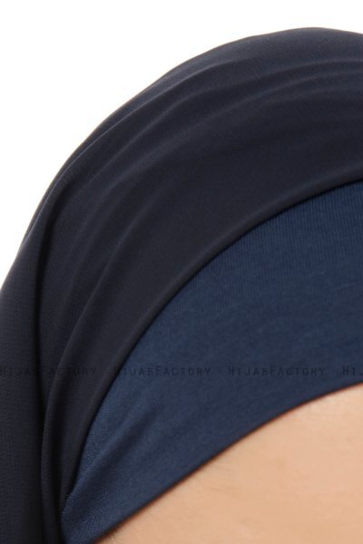 Alara Plain - Hijab Chiffon One Piece Bleu Marin