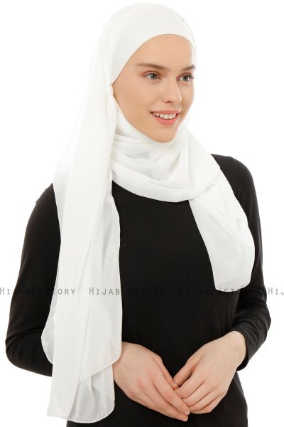 Alara Plain - Hijab Chiffon One Piece Crème