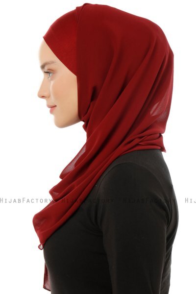 Alara Plain - Hijab Chiffon One Piece Bordeaux