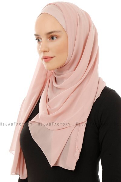 Alara Plain - Hijab Chiffon One Piece Vieux Rose
