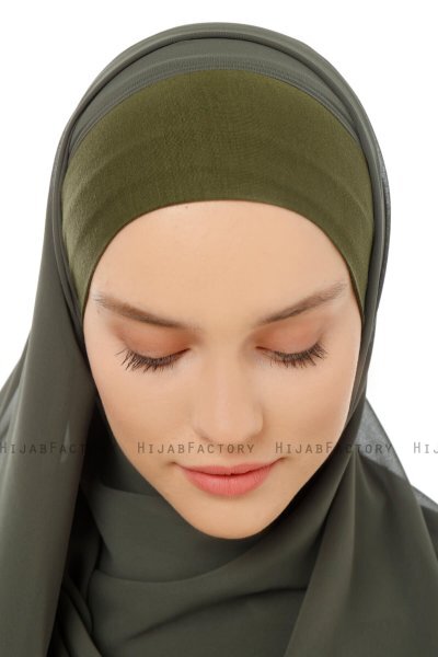 Alara Plain - Hijab Chiffon One Piece Kaki