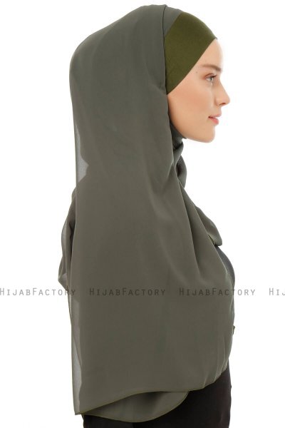Alara Plain - Hijab Chiffon One Piece Kaki