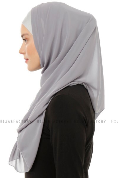 Alara Plain - Hijab Chiffon One Piece Gris Foncé