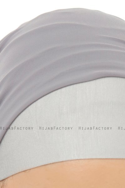 Alara Plain - Hijab Chiffon One Piece Gris Foncé