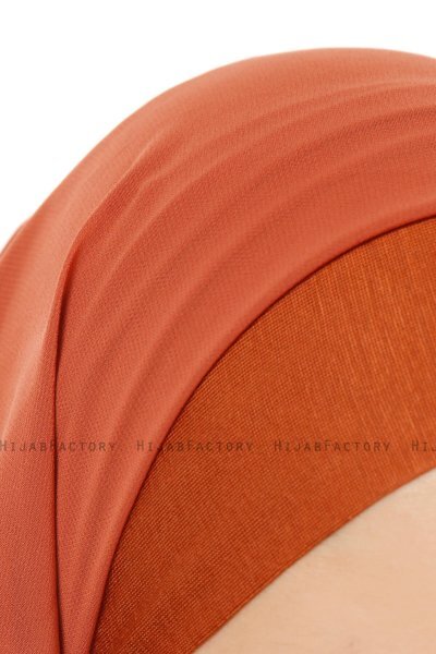 Alara Plain - Hijab Chiffon One Piece Rouge Brique