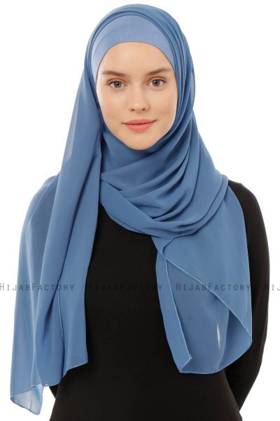 Alara Plain - Hijab Chiffon One Piece Indigo