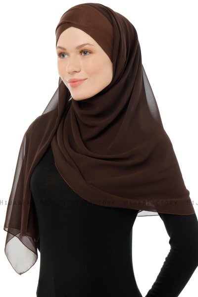 Alara Cross - Hijab Chiffon One Piece Marron