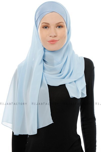 Alara Cross - Hijab Chiffon One Piece Bleu Clair