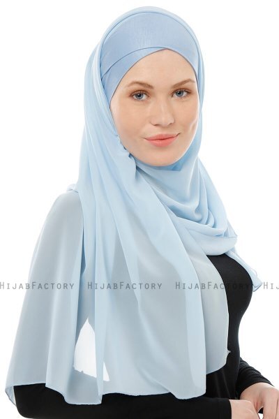 Alara Cross - Hijab Chiffon One Piece Bleu Clair