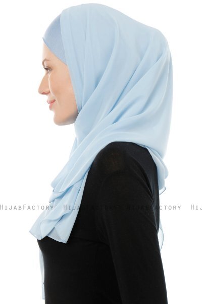 Alara Cross - Hijab Chiffon One Piece Bleu Clair