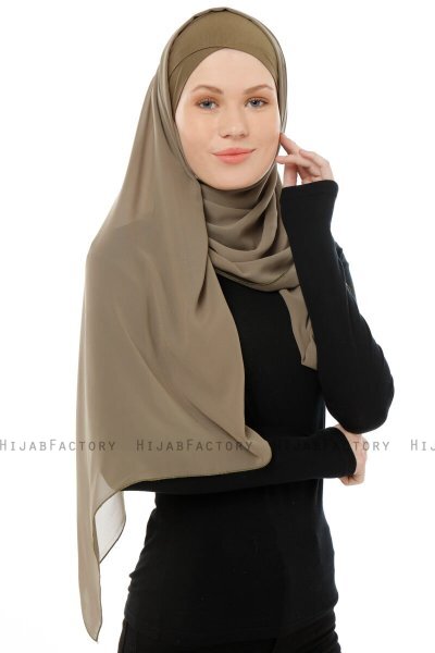 Alara Cross - Hijab Chiffon One Piece Olive Verte