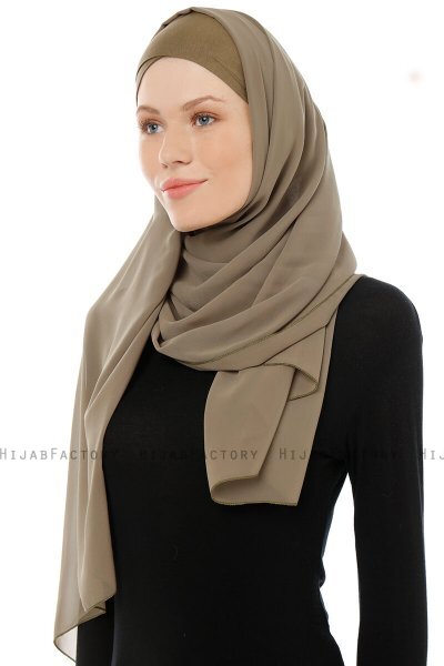 Alara Cross - Hijab Chiffon One Piece Olive Verte