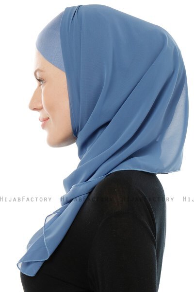 Alara Cross - Hijab Chiffon One Piece Indigo