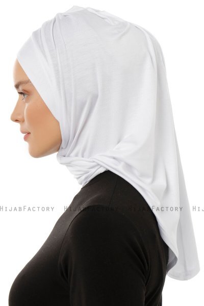 Isra Plain - Hijab One-Piece Viscose Blanc