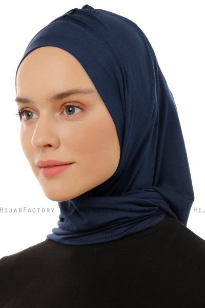 Isra Plain - Hijab One-Piece Viscose Bleu Marin