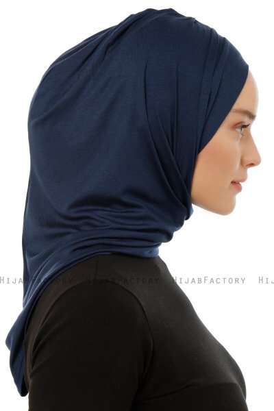 Isra Plain - Hijab One-Piece Viscose Bleu Marin
