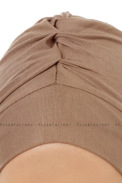 Isra Plain - Hijab One-Piece Viscose Taupe Foncé