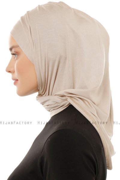 Isra Plain - Hijab One-Piece Viscose Taupe Clair