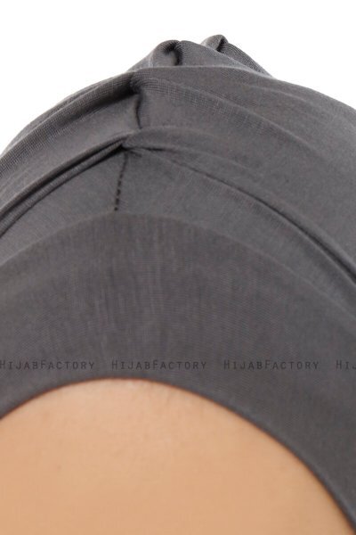 Isra Plain - Hijab One-Piece Viscose Gris Foncé