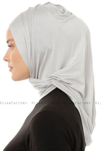 Isra Plain - Hijab One-Piece Viscose Gris Clair