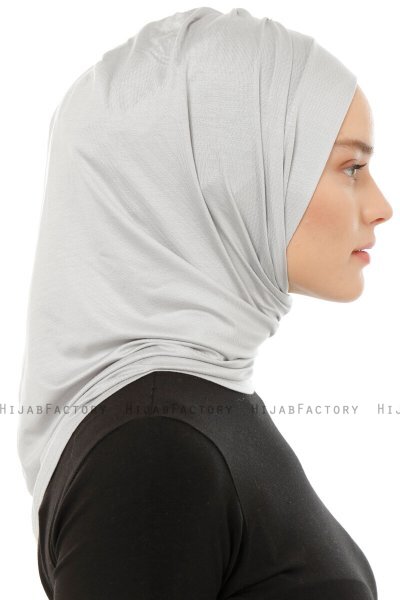 Isra Plain - Hijab One-Piece Viscose Gris Clair