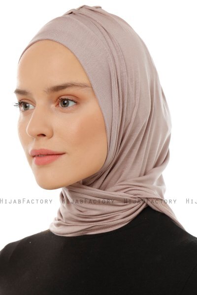 Isra Plain - Hijab One-Piece Viscose Gris Pierre