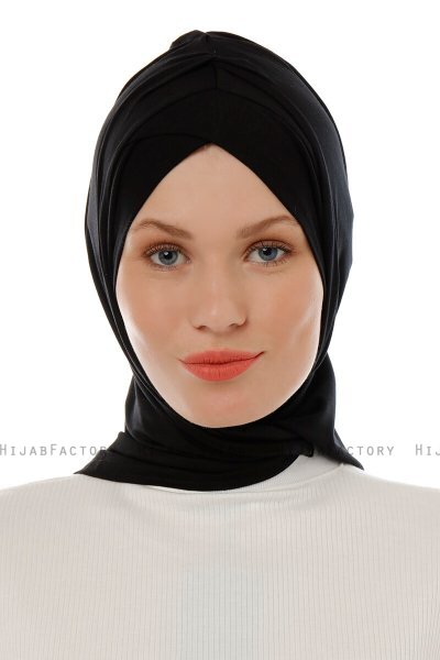 Isra Cross - Hijab One-Piece Viscose Noir