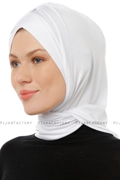 Isra Cross - Hijab One-Piece Viscose Blanc