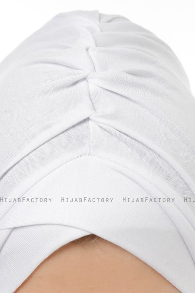 Isra Cross - Hijab One-Piece Viscose Blanc