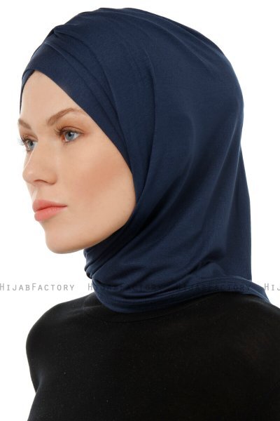 Isra Cross - Hijab One-Piece Viscose Bleu Marin