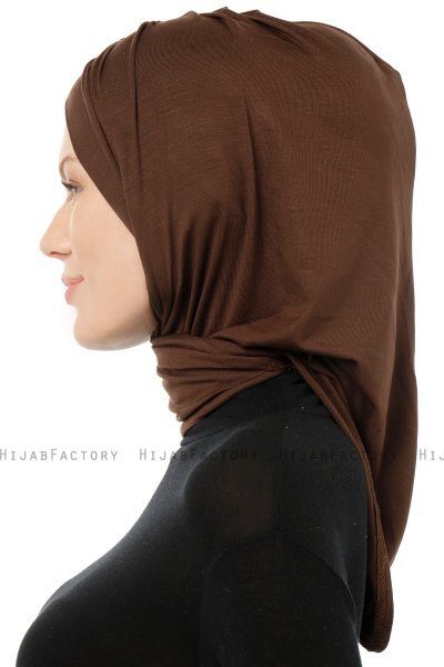 Isra Cross - Hijab One-Piece Viscose Marron