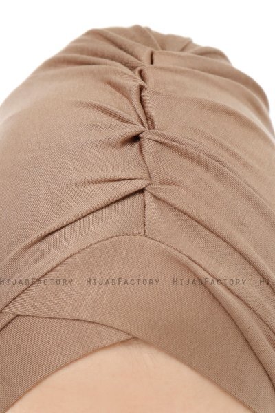 Isra Cross - Hijab One-Piece Viscose Taupe Foncé