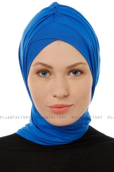 Isra Cross - Hijab One-Piece Viscose Bleu