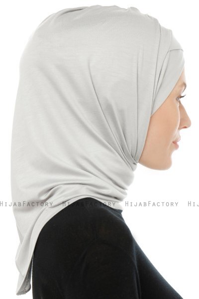 Isra Cross - Hijab One-Piece Viscose Gris Clair