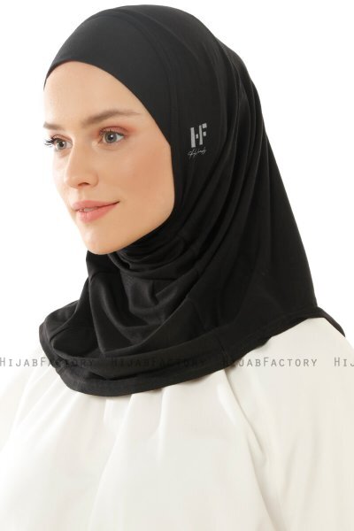 Hanfendy Plain Logo - Hijab One-Piece Noir
