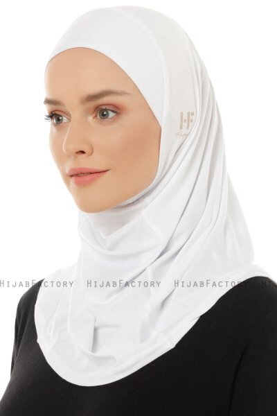 Hanfendy Plain Logo - Hijab One-Piece Blanc
