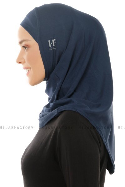 Hanfendy Plain Logo - Hijab One-Piece Bleu Marin
