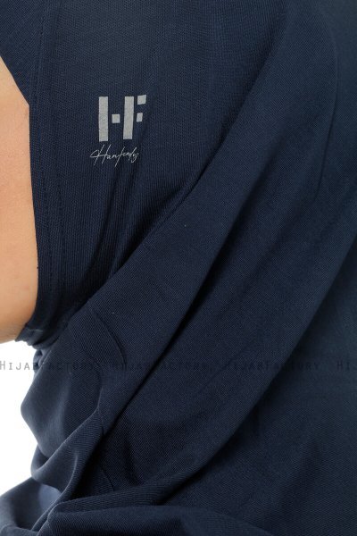 Hanfendy Plain Logo - Hijab One-Piece Bleu Marin