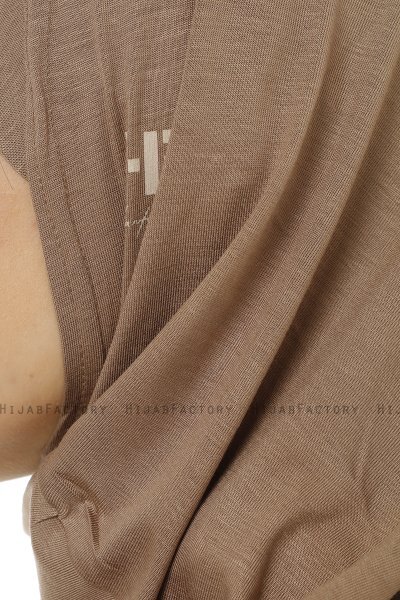 Hanfendy Plain Logo - Hijab One-Piece Taupe Foncé