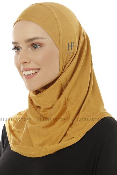 Hanfendy Plain Logo - Hijab One-Piece Moutarde
