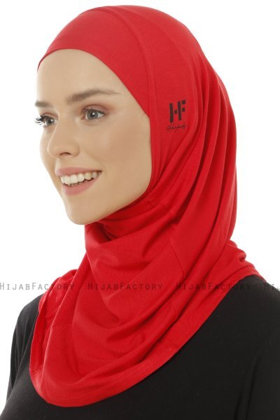 Hanfendy Plain Logo - Hijab One-Piece Rouge