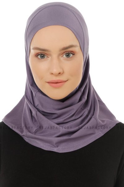 Hanfendy Plain Logo - Hijab One-Piece Violet Foncé
